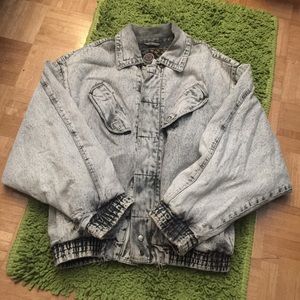 vintage 80’s bruno acid wash bomber jacket
